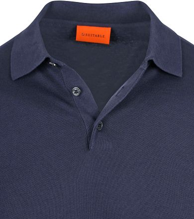 Suitable Compact Cotton Polo Shirt Navy