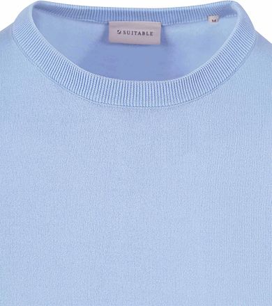 Suitable Knitted T-shirt Wap Lichtblauw