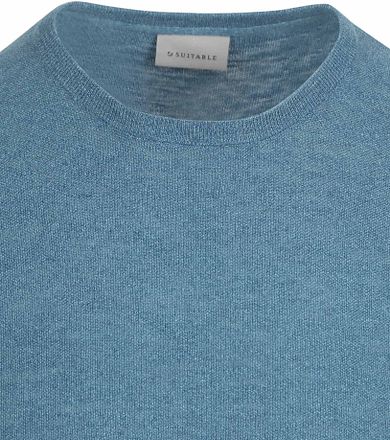 Suitable Piqué T-shirt Linnen Blauw