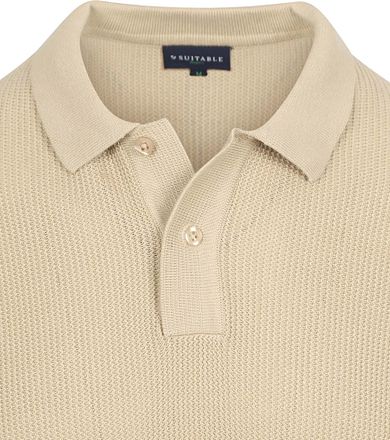 Suitable Respekt Polo Struktur Strikk Beige