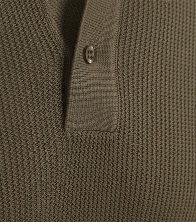 Suitable Respect Polo Shirt Structure Knit Olive Green