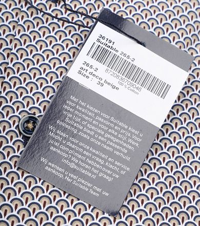 Suitable Shirt Twill Print Beige