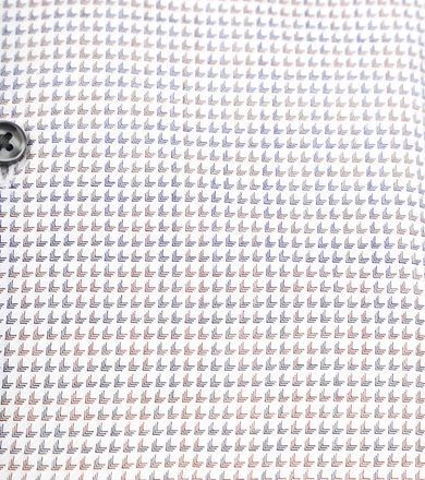 Suitable Skjorte Twill Print Hvit