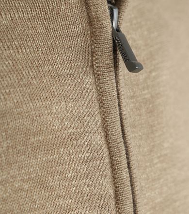 Suitable Slub Garn Halv Zip Genser Beige