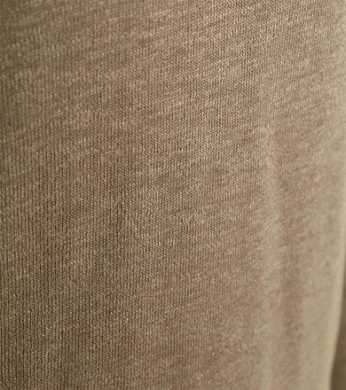 Suitable Slub Yarn Pull Demi-Zip Beige