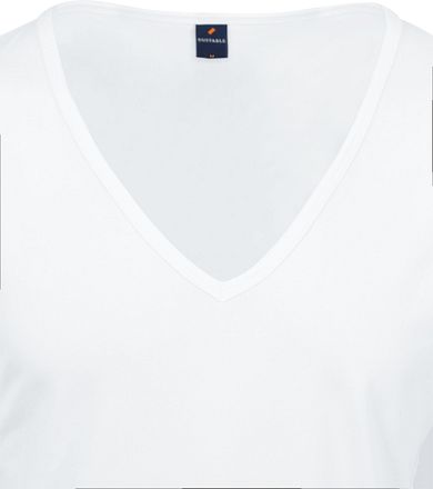 Suitable T-shirt White Deep V-neck Vitaru Stretch 4 Pack