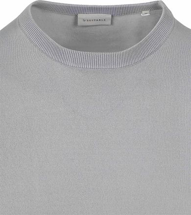 Suitable Stickad T-shirt Wap Grå