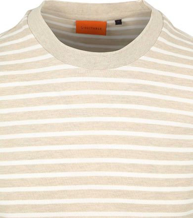 Suitable T-shirt Isaac Rayé Piqué Pebble