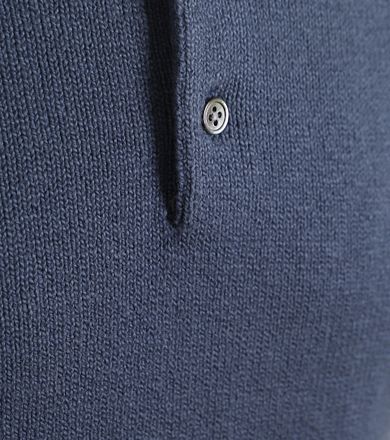 Suitable Tykk Strikket Pologenser Rå Denim Blå