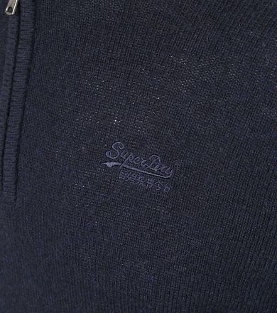 Superdry Henley Essential Half Zip Navy