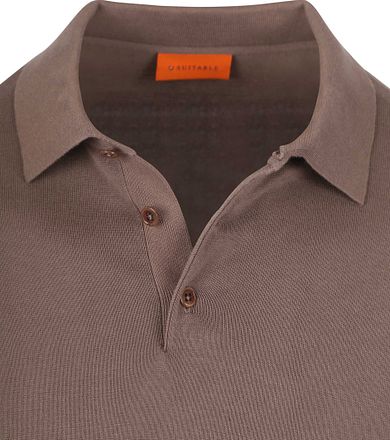 Suitable Compact Cotton Poloshirt Taupe