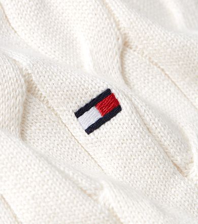 Tommy Hilfiger Kabelstickad Tröja Off White