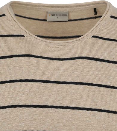 No Excess Genser Stripet Beige