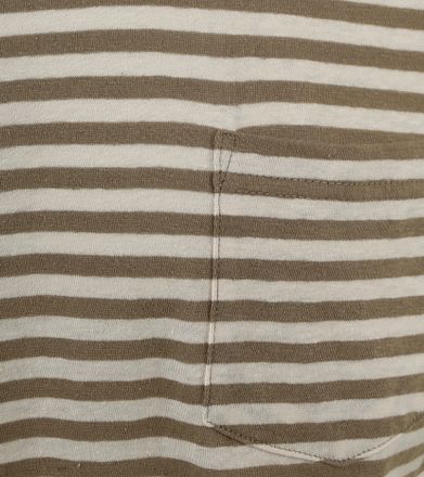 Armor-Lux T-Shirt Linen Stripes Green