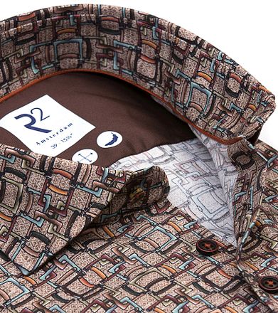 R2 Shirt Print Brown