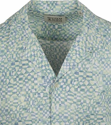 Scotch and Soda Shortsleeve Shirt Print Light Green