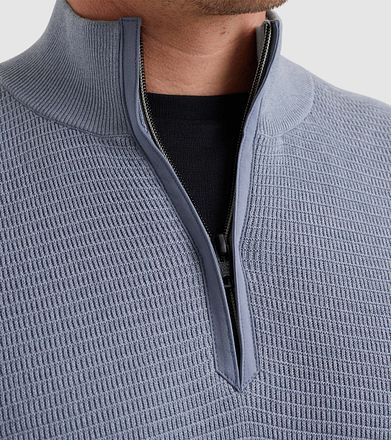 Vanguard Genser Half Zip Struktur Blå