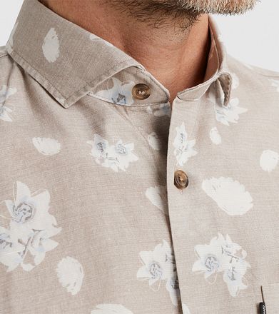 Vanguard Kortärmad Linneskjorta Beige