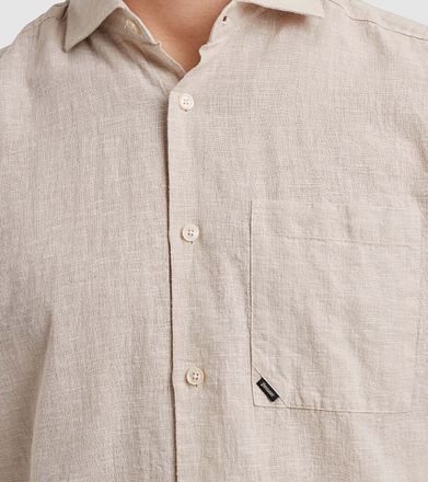 Vanguard Short Sleeve Shirt Linen Blend Ecru