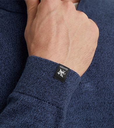 Vanguard Tröja Half Zip Melerad Mörkblå