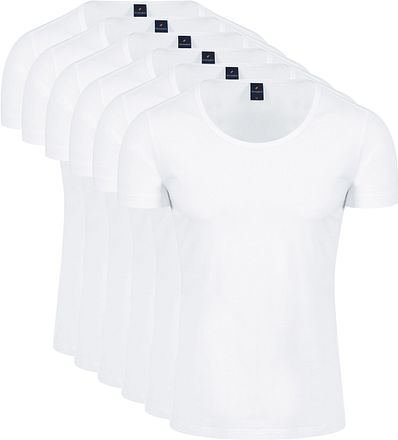 Suitable Otaru T-Shirt Wide Round Neck White 6-Pack