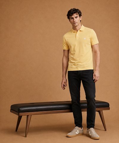 King Essentials The Rene Poloshirt Geel