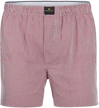 Steppin' Out Boksershorts Poplin Rute Rød