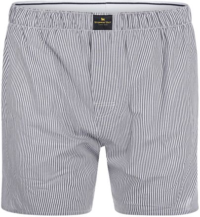 Steppin' Out Boxershorts Oxford Stripe Marinblå