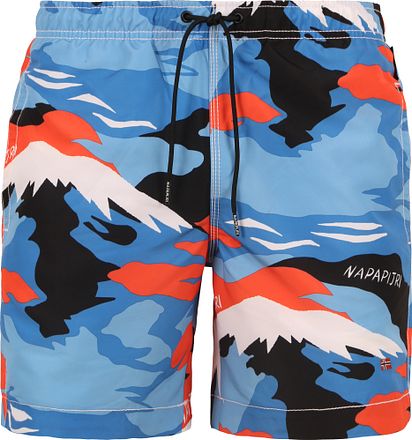 Napapijri badshorts i blått med tryck