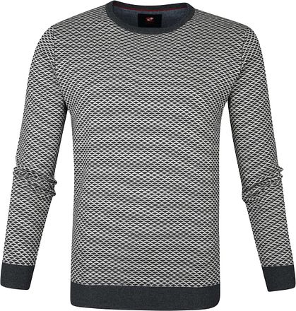 Suitable Bomullsmyk Pullover Grå Print