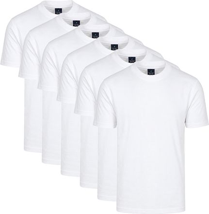 Obrambo T-shirt Wit 6-Pack – Extra Lang en Hooggesloten