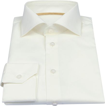 Ledub Chemise Coupe Slim de Marriage Blanc Cassé