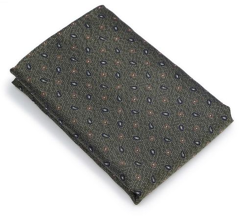 Suitable Bröstnäsduk Siden Small Paisley Olivgrön