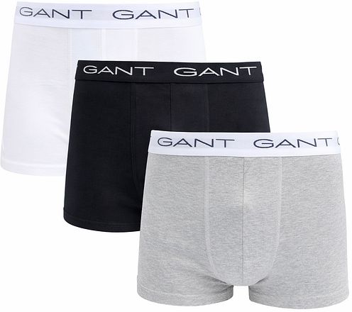 Gant Boxershorts Trunk 3-Pakke Sort Grå Hvid