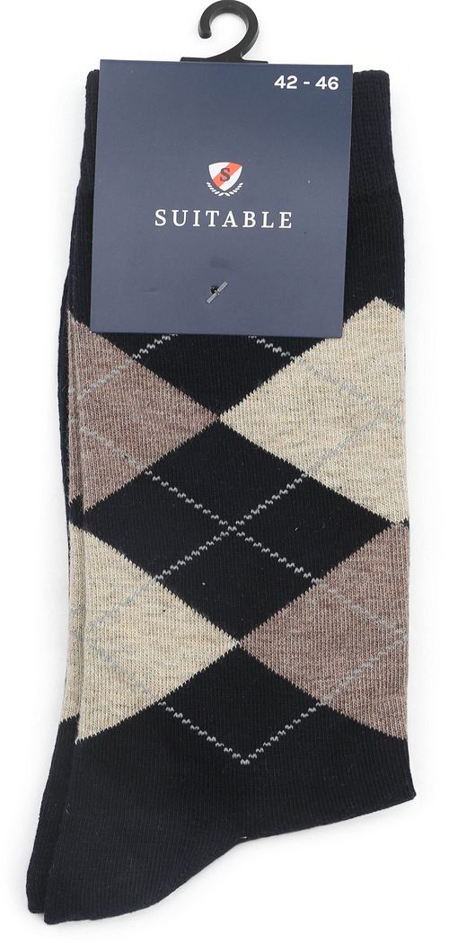 Suitable Sokken Argyle Navy Verpakking