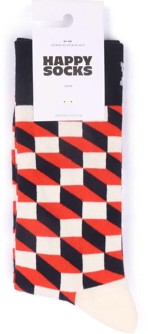 Happy Socks Sokken Blokken Rood Verpakking