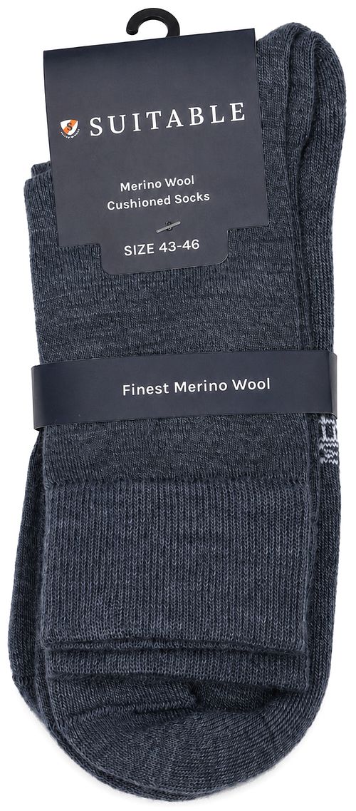 Suitable Chaussettes Mérinos Jeans Bleu Lot de 2 Verpakking