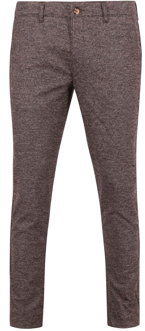 Suitable Chino Pico w kratę brązowe Product