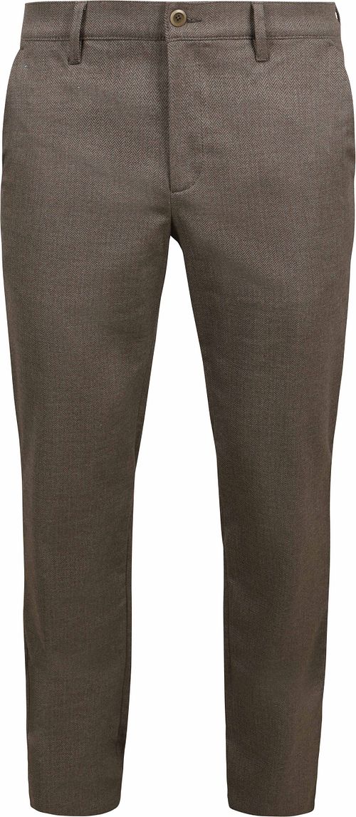 Alberto Lou Chino Flannel Herringbone Brown