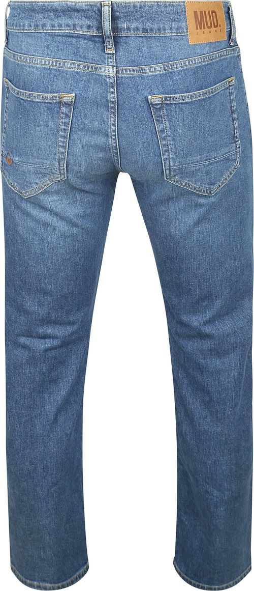MUD Jeans Denim Regular Bryce Indigo Blauw Product / Achterkant