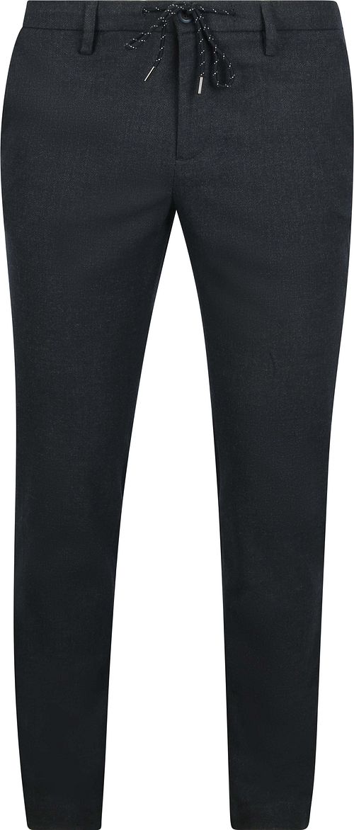 Spodnie Alberto Jump z flaneli w jodełkę, granatowe Product