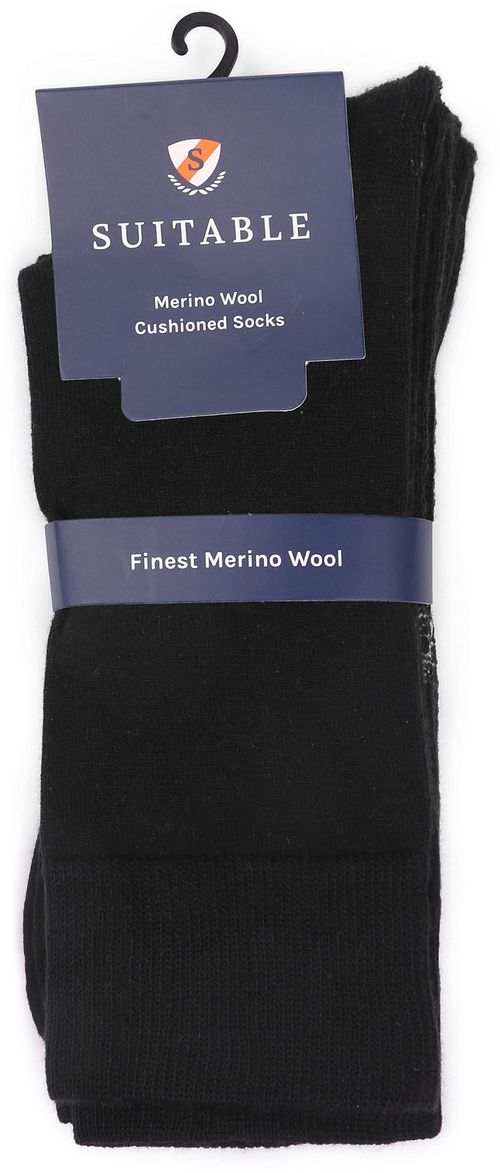 Suitable Merino Socks Black 2-Pack Verpakking