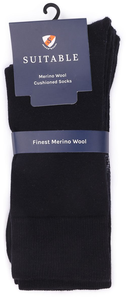 Suitable Merino Sockene Marineblå 6-pakning Verpakking