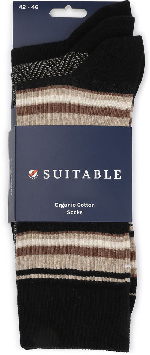 Suitable Sokken 3-Pack Print Zwart Multicolour Verpakking
