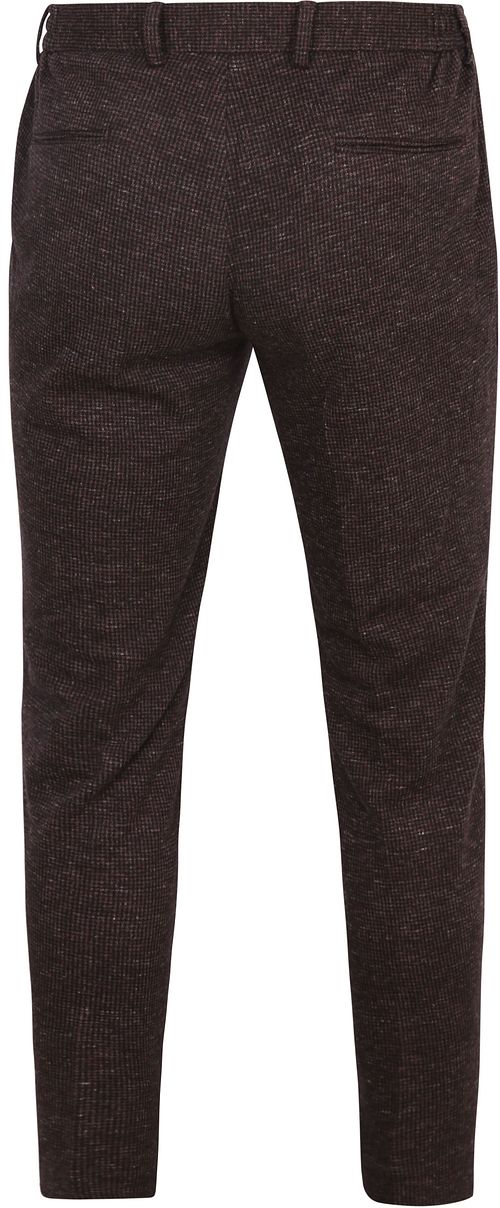 Suitable Chino Das Pied de Poule Aubergine Product / Achterkant