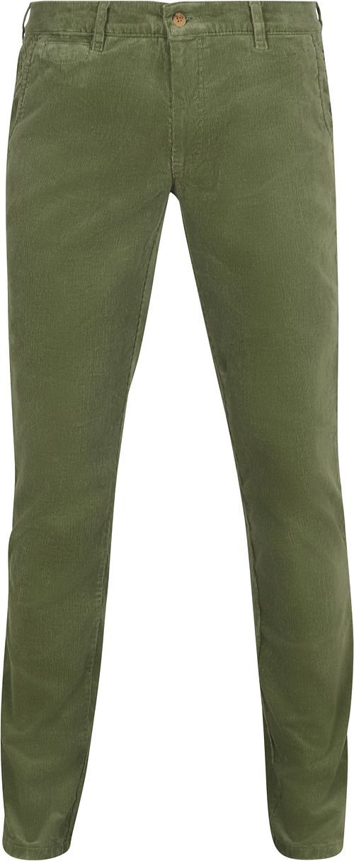 Passande Chino Plato Corduroy Grön Product