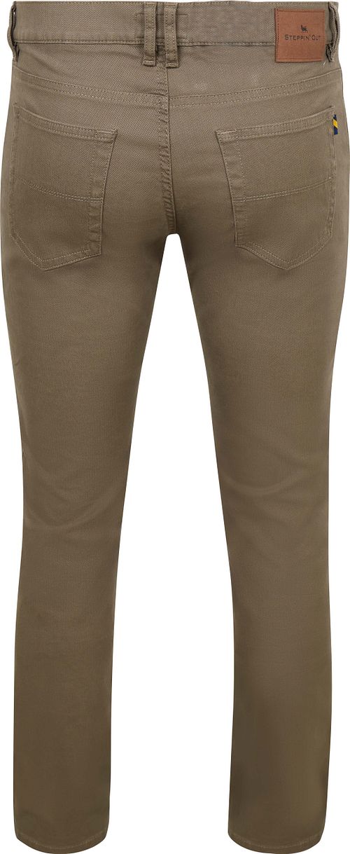 Steppin' Out Broek 5-pocket Johnson Waffle Kaki Product / Achterkant