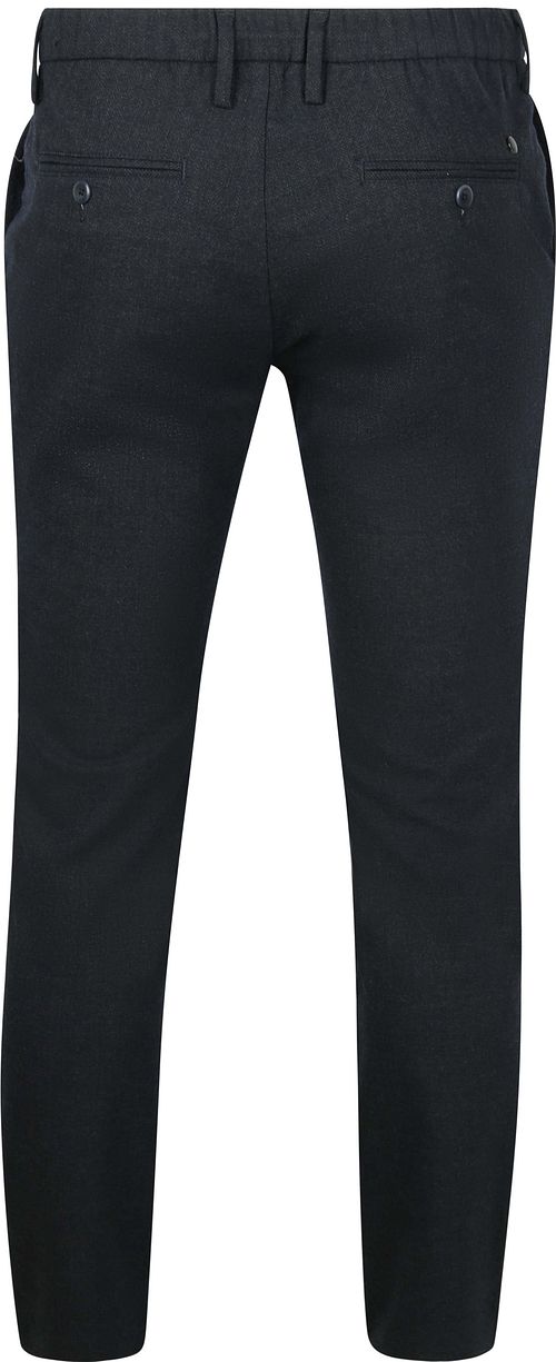 Pantaloni Alberto Jump in flanella a spina di pesce navy Product / Achterkant