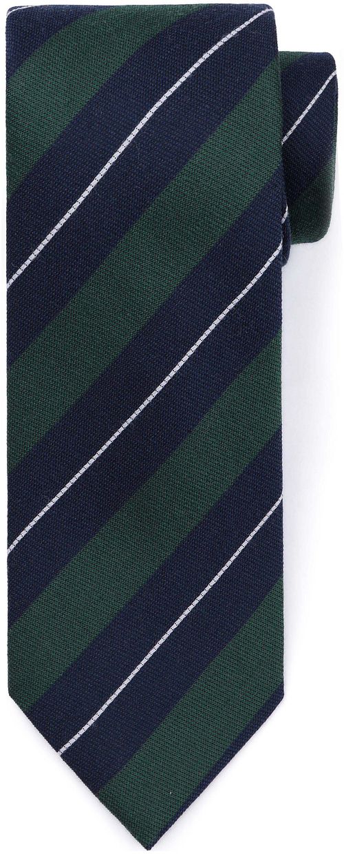 Suitable Stropdas Zijde Triple Stripe Donkergroen Product