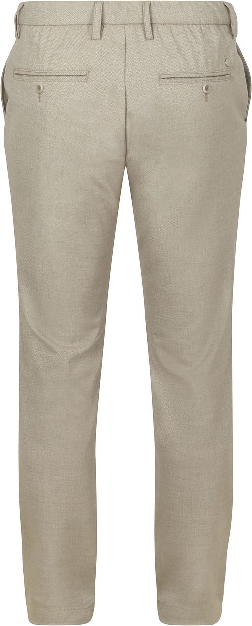 Alberto Trousers Jump Flannel Herringbone Beige Product / Achterkant